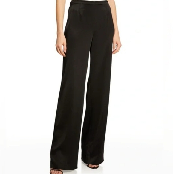 St. John Evening by Marie Gray Demure liquid satin black straight leg pants 16 - Picture 1 of 11